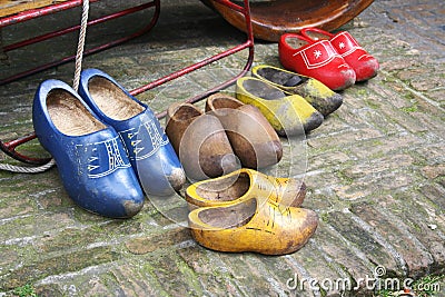 Duch wooden shoes - clogs Stock Photo