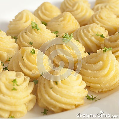 Duchess Potatoes Stock Photo