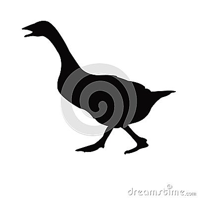 A duck, animal body silhouette vector Vector Illustration