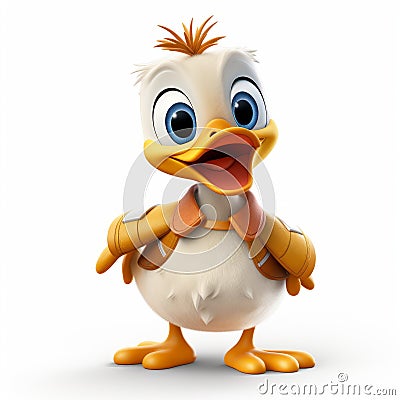 Pixar-style Duck Cartoon Character In 8k Resolution Stock Photo