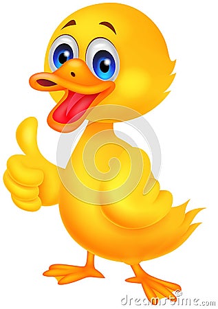 Duck cartoon thumb up Vector Illustration