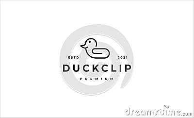 duck clip Document logo vector design Vector Illustration