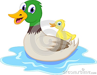 Duck family cartoon Stock Photo