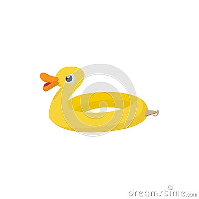 Duck form lifebuoy icon, cartoon style Vector Illustration