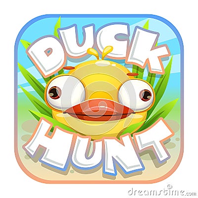 Duck hunt sticker. Vector Illustration