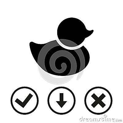 Duck icon stock vector illustration flat design Vector Illustration