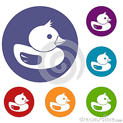 Duck icons set Vector Illustration