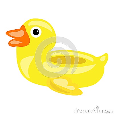 Duck inflatable ring icon, cartoon style Vector Illustration