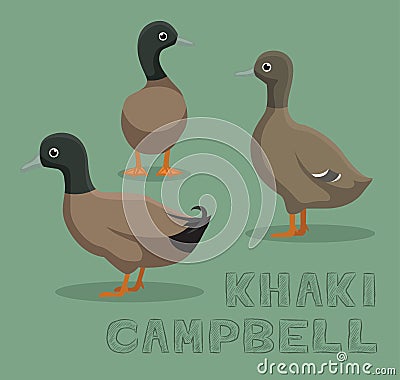 Duck Khaki Campbell Cartoon Vector Illustration Vector Illustration