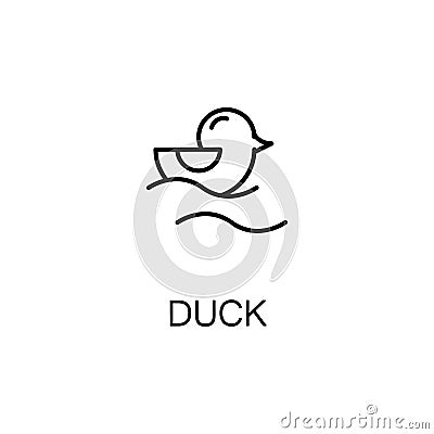 Duck line icon Vector Illustration