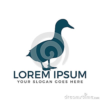 Duck logo template design icon illustration Vector Illustration