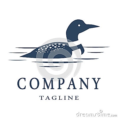 duck loon bird logo design vector illustration Vector Illustration