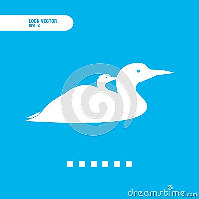 duck loon bird logo icon design vector flat illustration Vector Illustration