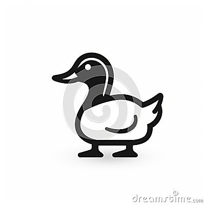 Minimalistic Duck Outline Icon For Ux ui Design Stock Photo