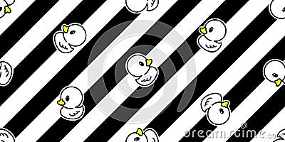 Duck seamless pattern rubber duck vector stripes cartoon scarf isolated repeat wallpaper tile background illustration doodle desig Cartoon Illustration