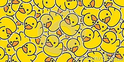 Duck seamless pattern vector rubber ducky isolated cartoon illustration bird bath shower repeat wallpaper tile background gift wra Cartoon Illustration