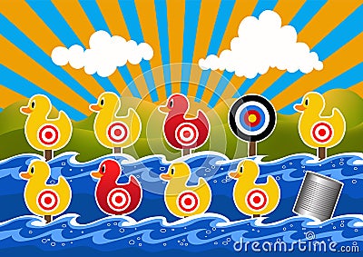 Duck Shoot Game Vector Illustration Stock Photo