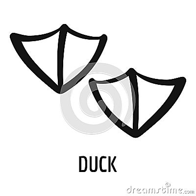Duck step icon, simple style. Vector Illustration