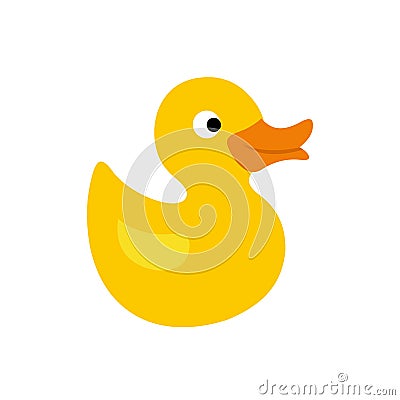 Duck toy flat icon Vector Illustration