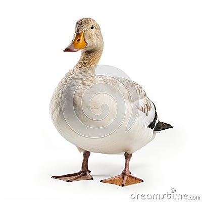 Duckcore: A Vibrant Duck On White Background - 32k Uhd Stock Photo