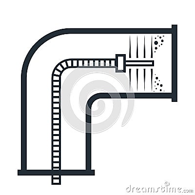 Ductwork Cleaning outline Vector Illustration