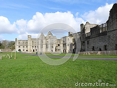 Dudley Castle Courtyard Ruins on a fine autumn day Stock Photo