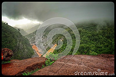 Duduma Waterfall of koraput district of odisha best tourism place Stock Photo