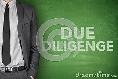 Due diligence on blackboard Stock Photo