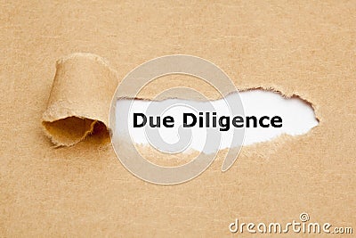 Due Diligence Risk Management Ripped Paper Concept Stock Photo
