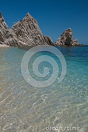 Due Sorelle beach riviera del Conero Numana Stock Photo