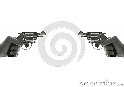 Duel with guns Stock Photo