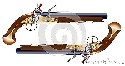 Duelling Pistols Vector Illustration