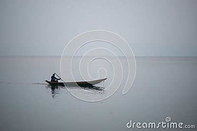 dug out african wooden canoe Editorial Stock Photo
