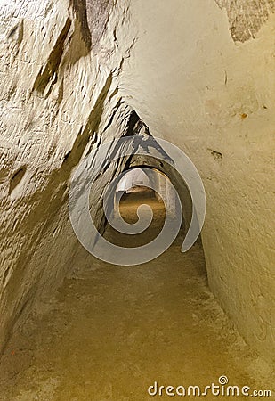 Dug out vault corridor of a wine cellar Stock Photo