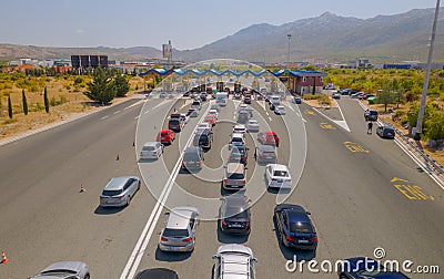 Dugopolje near Split traffic waiting at toll booths Editorial Stock Photo