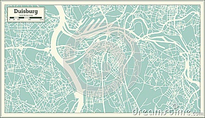 Duisburg Germany City Map in Retro Style. Outline Map. Stock Photo