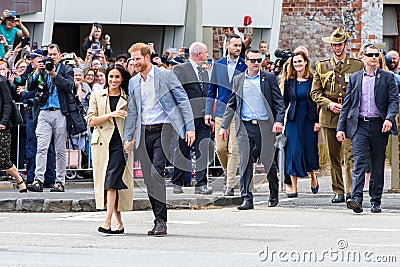 Meghan and Harry during the Australian tour Editorial Stock Photo