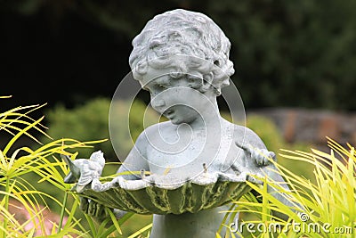 Duke Garden Girl Fountain Statue Stock Photo