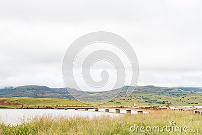 Truck crossing the bridge over the Woodstock Dam Editorial Stock Photo