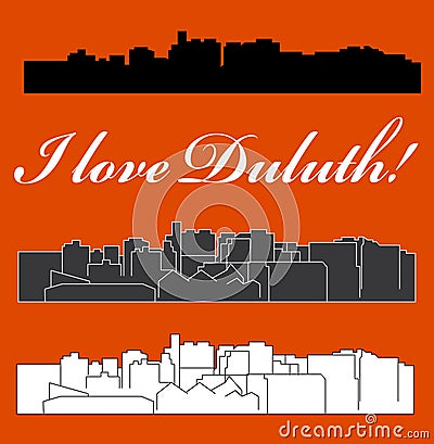 Duluth, Minnesota city silhouette Vector Illustration