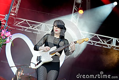 Dum Dum Girls (American rock band from Los Angeles) in concert at Heineken Primavera Sound 2014 Editorial Stock Photo