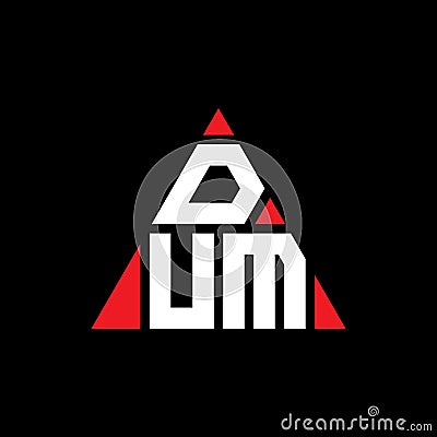 DUM triangle letter logo design with triangle shape. DUM triangle logo design monogram. DUM triangle vector logo template with red Vector Illustration