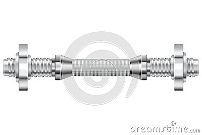 Dumbbell Handle. Metal chrome Vector Illustration