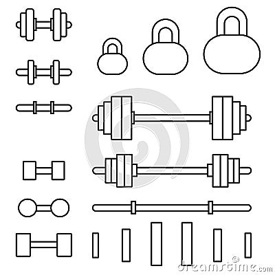 Dumbbell icon vector set. weightlifting illustration sign collection. sport symbol. Vector Illustration