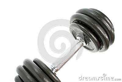 Dumbbell isolated on white Stock Photo