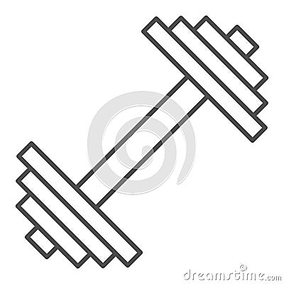 Dumbbell thin line icon. Weights vector illustration isolated on white. Bodybuilding equipment outline style design Vector Illustration
