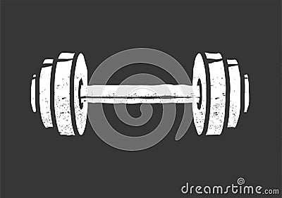 Dumbbell weight vintage icon logo isolated black and white retro style design clipart Vector Illustration