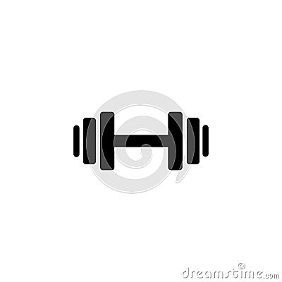 Dumbbell weights symbol or exercise icon in black on isolated white background. EPS 10 vector Vector Illustration