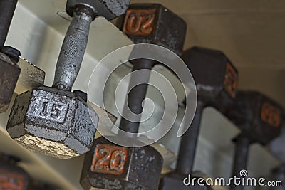 Dumbbell Weights Stock Photo