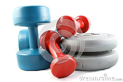 Dumbbells and Free Weights Stock Photo